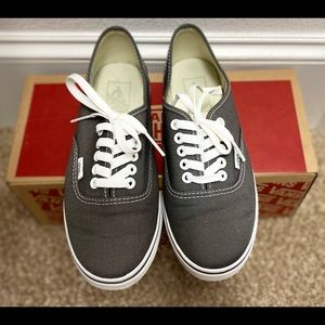 Pewter/White Vans |  Size Women: 7  Men: 5.5 Vans